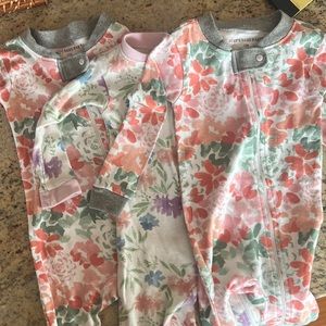 Three Burt’s bees 12M pajamas